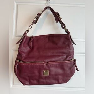 Dooney & Bourke Wine/ burgundy Leather Hobo Bag